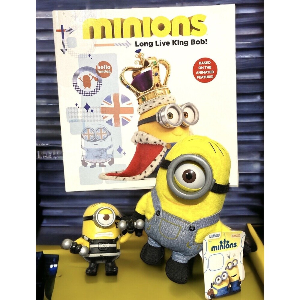 Minions Stuart 5" Plush/ Long Live King Book /and McDonalds 2017 Toy